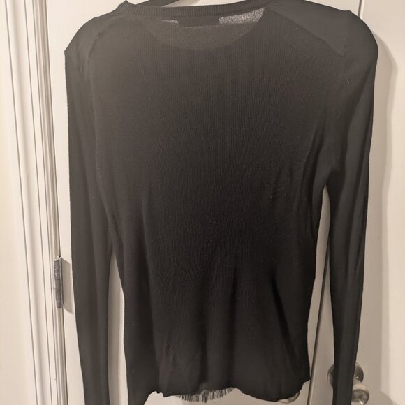 Zara mixed media long-sleeved black shirt - Picture 2 of 3